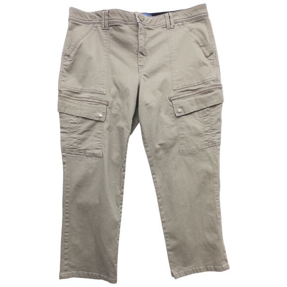 Democracy Womens Ab solution Cropped Cargo Utility Pant Tan Khaki Womens Size 16 - Picture 1 of 4